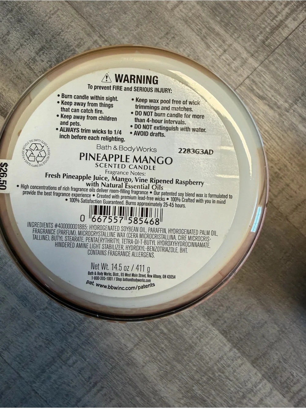 Bath & Body Works 3-Wick Candles Pineapple Mango & Sugared Lemonade Blueberry - Picture 7 of 7